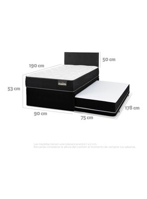 Imagen 2 del producto Diván Belsogno One 1 Plazas + Respaldo Black