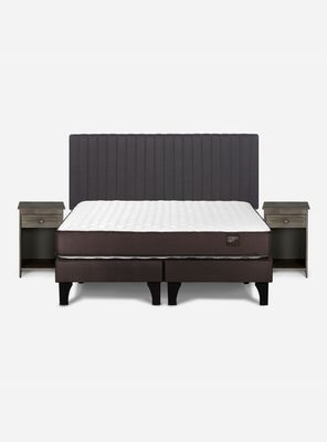 Imagen 2 del producto Cama Europea Ergo T New 2 Plazas Base Dividida + Set de Muebles Lucio Grafito