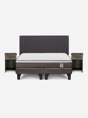 Imagen 2 del producto Cama Europea New Style 4 Plus Base Dividida 2 Plazas + Set Muebles Lucio grafito