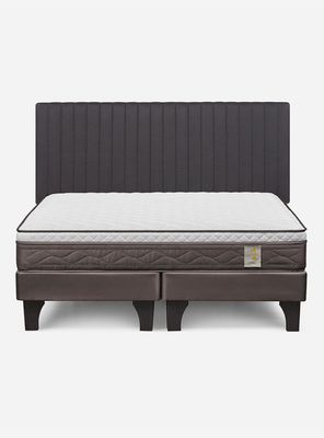 Imagen 2 del producto Cama Europea New Style 4 Plus Base Dividida 2 Plazas + Respaldo Lucio grafito