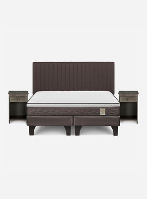 Imagen 2 del producto Cama Europea New Style 4 Plus Base Dividida 2 Plazas + Set Muebles Lucio Chocolate