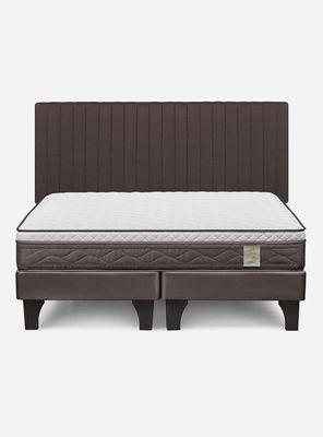 Imagen 2 del producto Cama Europea New Style 4 Plus Base Dividida 2 Plazas + Respaldo Lucio Chocolate