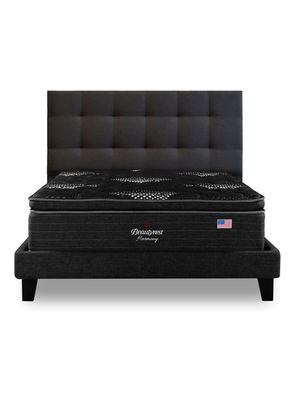 Imagen 2 del producto Cama Europea LowNest Harmony Base Dividida 2 Plazas + Respaldo Tignes Margo