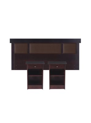 Set Muebles New Dublín Chocolate: Respaldo 2 Plazas + 2 Veladores