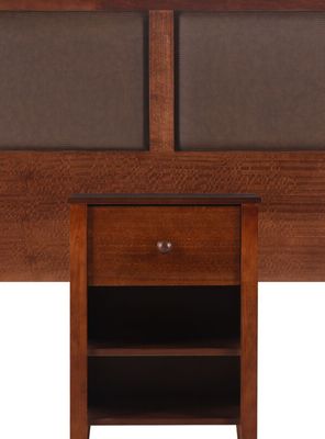 Imagen 2 del producto Set Muebles New Torino Café: Respaldo 1 Plaza + Velador