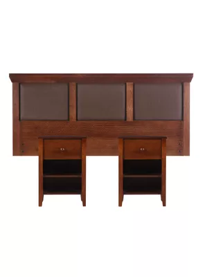 Set Muebles New Torino Café: Respaldo 2 Plazas + 2 Veladores