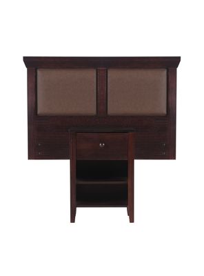 Set Muebles New Torino Chocolate: Respaldo 1 Plaza + Velador