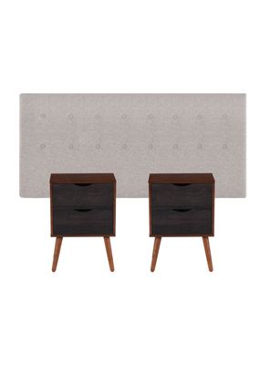Set Muebles Trigis: Respaldo King + 2 Veladores
