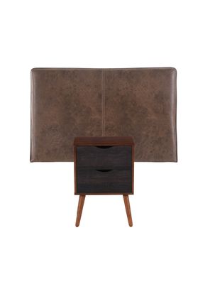 Set Muebles Baker: Respaldo 1 Plaza + Velador