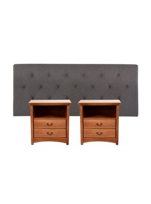 Set Muebles Kavery: Respaldo 2 Plazas + 2 Veladores