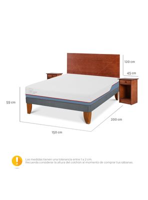 Imagen 2 del producto Cama Europea Excellence Plus 2 Plazas Base Normal + Set Muebles New Villarrica