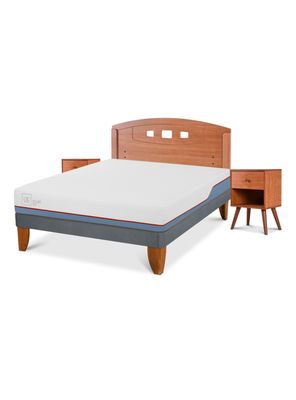 Cama Europea Excellence Plus 2 Plazas Base Normal + Set Muebles New Gales