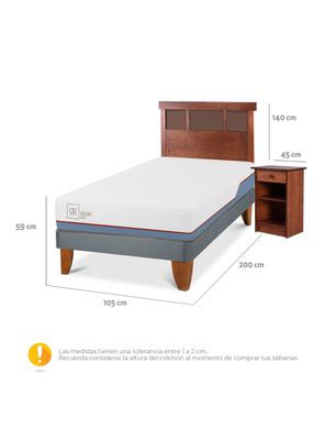 Imagen 2 del producto Cama Europea Excellence Plus 1.5 Plazas Base Normal + Set Muebles New Dublín