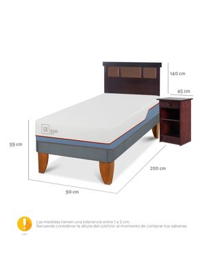Imagen 2 del producto Cama Europea Excellence Plus 1 Plaza + Set Muebles New Dublín Chocolate