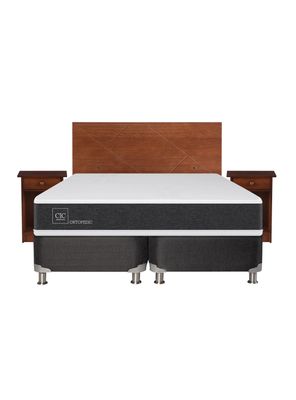 Imagen 2 del producto Box Spring New Ortopedic B5 Black 2 Plazas Base Dividida + Set Muebles New Villarrica