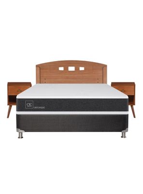 Imagen 2 del producto Box Spring New Ortopedic B5 Black 2 Plazas Base Normal + Set Muebles New Gales