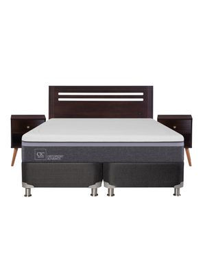 Imagen 2 del producto Box Spring Ortopedic Advance B5 Black 2 Plazas Base Dividida + Set Muebles New Munich