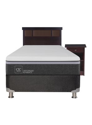 Imagen 2 del producto Box Spring B5 Black Ortopedic Advance 1.5 Plazas + Set Muebles New Dublín Chocolate