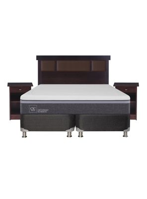 Imagen 2 del producto Box Spring Ortopedic Advance B5 Black 2 Plazas Base Divivida + Set Muebles New Dublín Chocolate