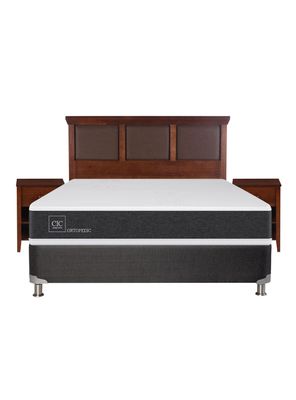 Imagen 2 del producto Box Spring New Ortopedic B5 Black 2 Plazas Base Normal + Set Muebles New Torino Café