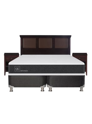 Imagen 2 del producto Box Spring New Ortopedic B5 BK 2 Plazas Base Dividida + Set Muebles New Torino Chocolate