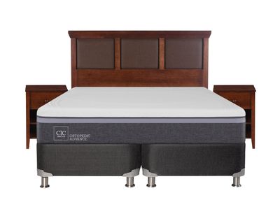 Imagen 2 del producto Box Spring B5 Black Ortopedic Advance King Base Dividida + Set Muebles New Torino Café