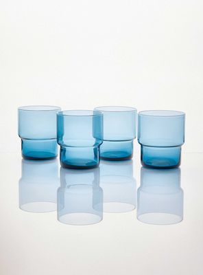 Set 4 Vasos Bajo Terra Azul 300 ml