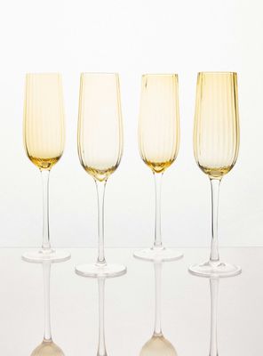 Set 4 Copas Champaña Ámbar
