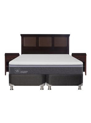 Imagen 2 del producto Box Spring B5 Black Ortopedic Advance 2 Plazas Base Dividida + Set Muebles New Torino Chocolate