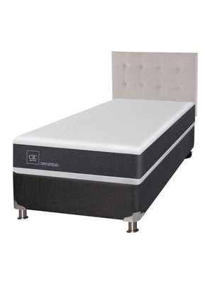 Box Spring New Ortopedic B5 BK 1.5 Plazas + Respaldo Tigris
