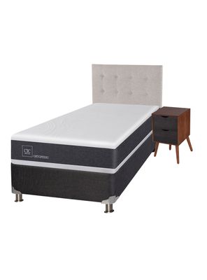 Box Spring New Ortopedic B5 BK 1.5 Plazas + Set Muebles Tigris