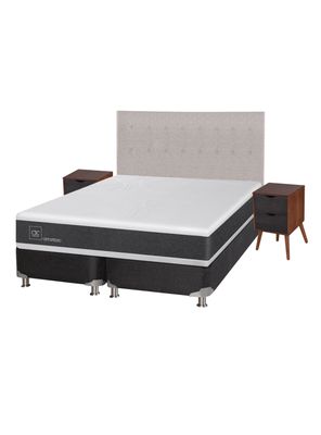 Box Spring New Ortopedic B5 Black King + Set Muebles Tigris