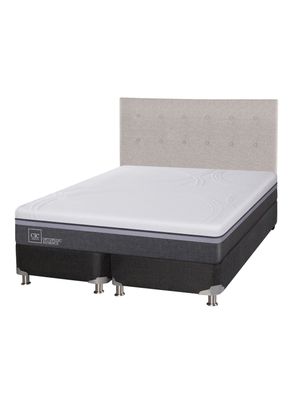 Box Spring Ortopedic Advance B5 Black 2 Plazas Base Dividida + Respaldo Tigris