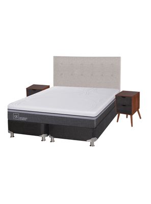 Imagen 1 del producto Box Spring Ortopedic Advance B5 Black 2 Plazas Base Dividida + Set Muebles Tigris