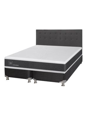 Box Spring New Ortopedic B5 Black King + Respaldo Eufrates