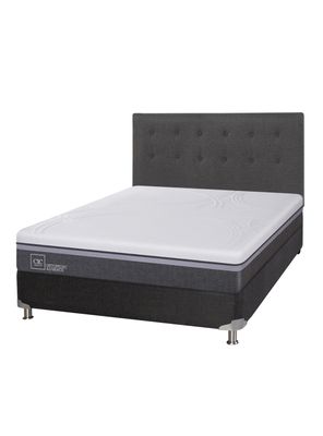 Box Spring Ortopedic Advance B5 Black 2 Plazas Base Normal + Respaldo Eufrates
