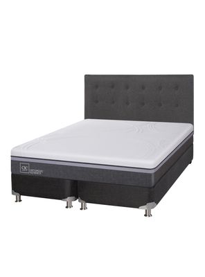 Box Spring Ortopedic Advance B5 Black 2 Plazas Base Dividida + Respaldo Eufrates