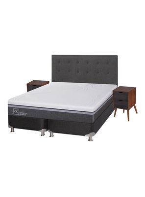 Box Spring Ortopedic Advance B5 Black 2 Plazas Base Dividida Eufrates Sin Textil