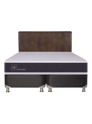 Imagen 2 del producto Box Spring New Ortopedic B5 Black 2 Plazas Base Dividida + Respaldo Baker