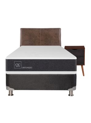 Imagen 2 del producto Box Spring New Ortopedic B5 BK 1.5 Plazas + Respaldo Baker + Velador