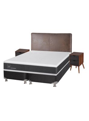 Box Spring New Ortopedic B5 Black King + Set Muebles Baker