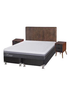 Box Spring Ortopedic Advance B5 Black King + Set Muebles Baker