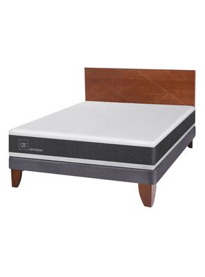 Cama Europea Ortopedic 2 Plazas Base Normal + Respaldo New Villarrica