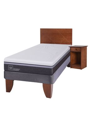 Cama Europea Ortopedic Advance 1.5 Plazas + Set Muebles New Villarrica