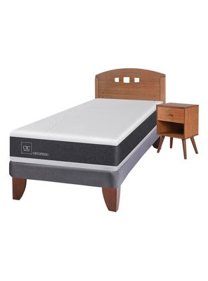 Cama Europea New Ortopedic 1.5 Plazas + Set Muebles New Gales