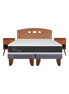 Imagen 2 del producto Cama Europea New Ortopedic 2 Plazas Base Dividida + Set Muebles New Gales