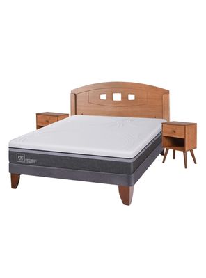 Cama Europea Ortopedic Advance 2 Plazas Base Normal + Set Muebles New Gales