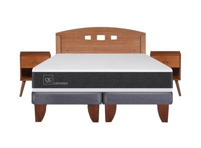 Cama Europea Ortopedic Advance 2 Plazas Base Dividida + Set Muebles New Gales