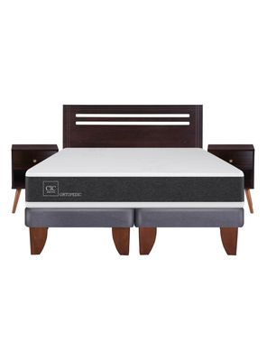 Imagen 2 del producto Cama Europea New Ortopedic 2 Plazas Base Dividida + Set Muebles New Munich