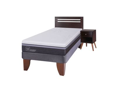 Cama Europea Ortopedic Advance 1.5 Plazas + Set Muebles New Munich